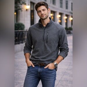 L.L. Bean Men's Charcoal Zip-Up Sweater